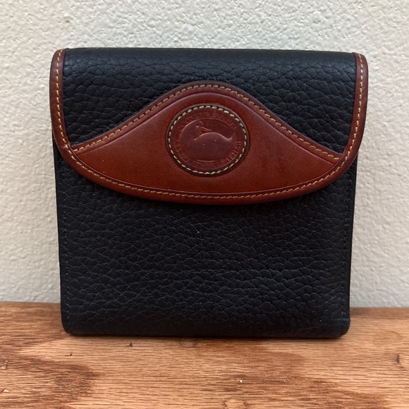 Dooney & Bourke Wallet Bifold Coin Purse Black AWL Vintage Y2K Retro - Picture 1 of 16